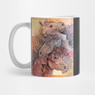 One with the Herd Horses Watercolor Mug